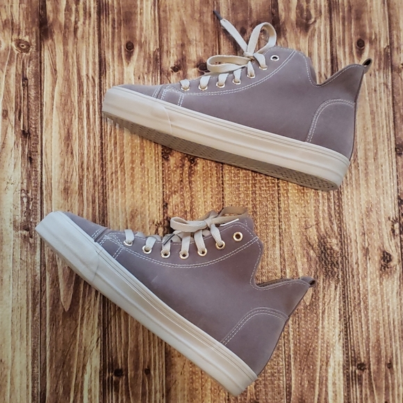 Fashion casual Sneakers Taupe faux fur lined casual comfort mid ankle high tops - Picture 2 of 9